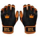 Batting Glove Single Strap - Black/Orange