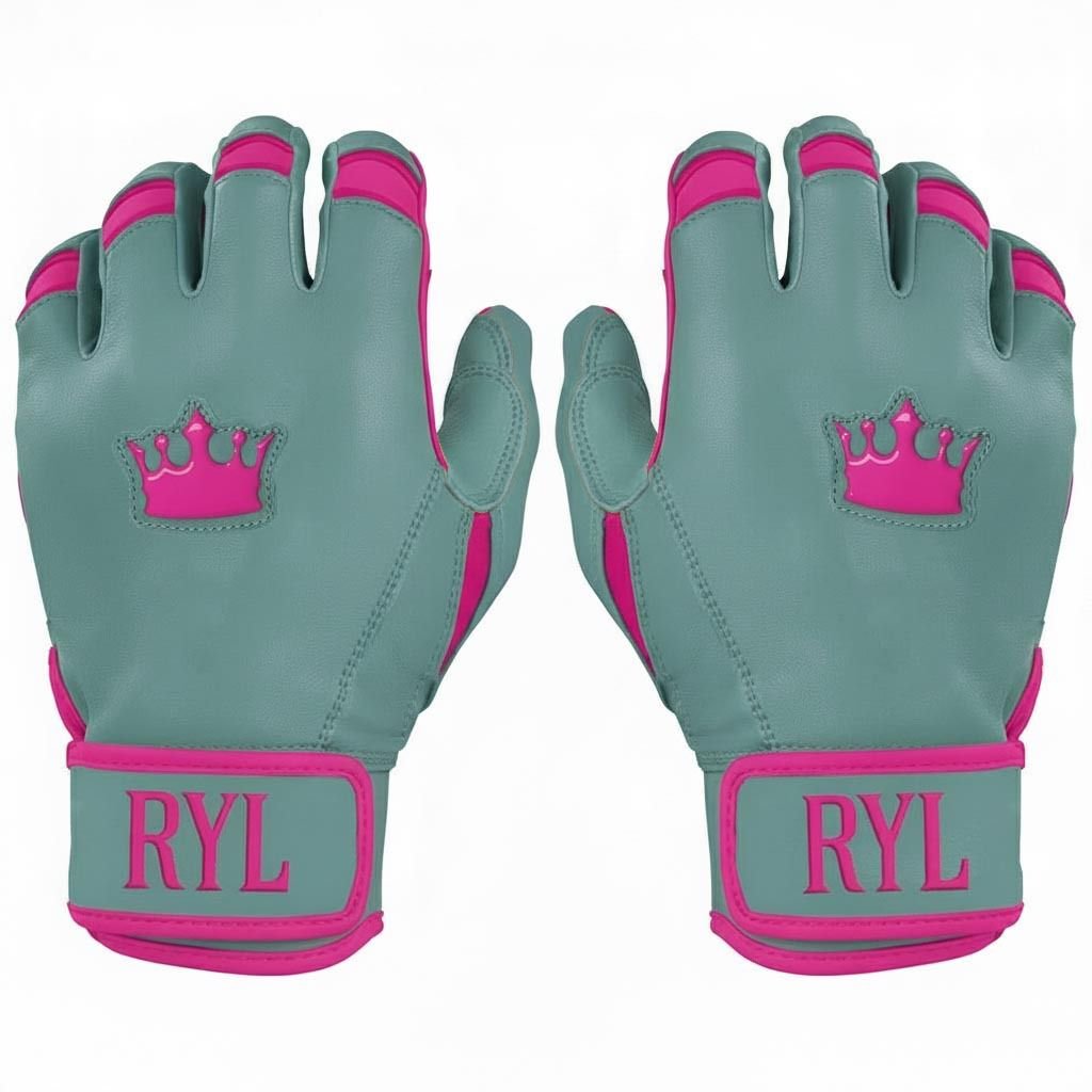 Batting Glove Single Strap - Tiffany Blue/Pink