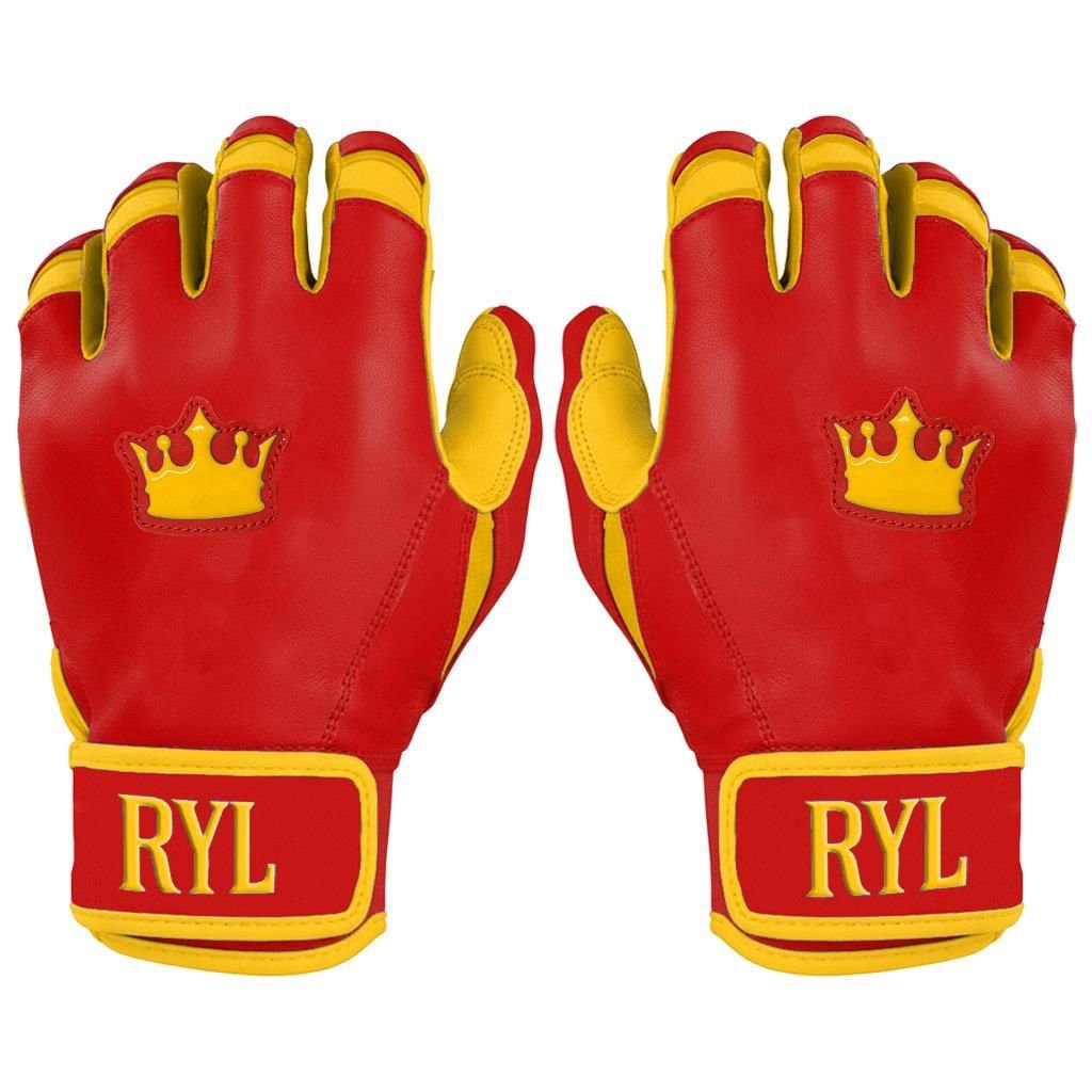 Batting Glove Single Strap - Red/Yellow