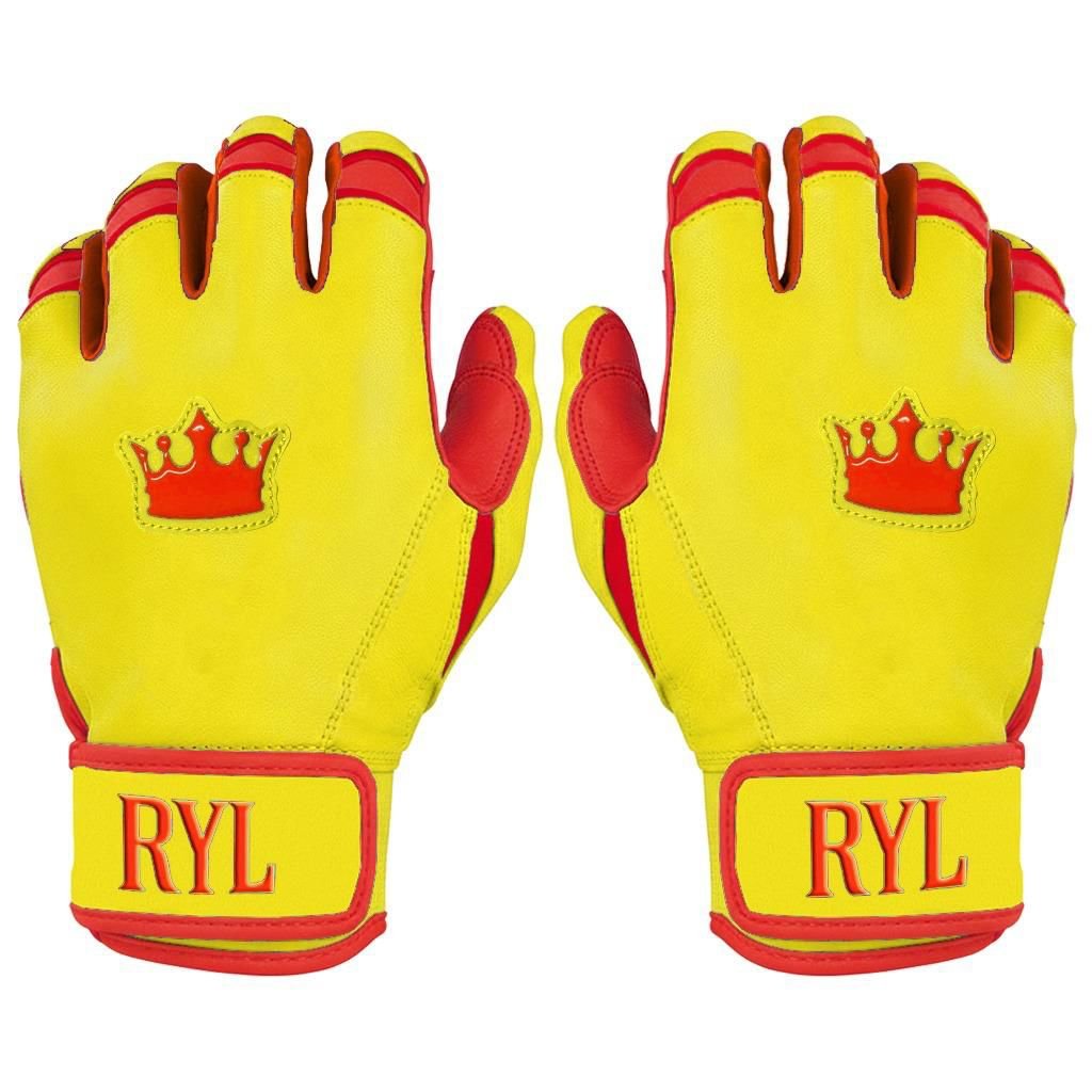 Batting Glove Single Strap - Yellow/Red