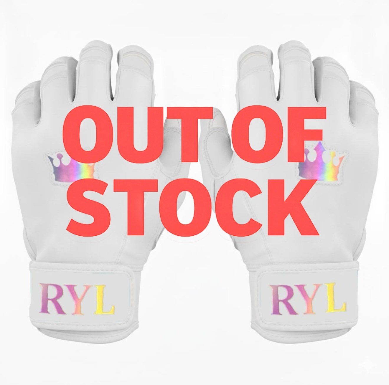 Royal Grip Short Cuff - White with Rainbow Crown