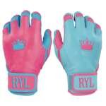 Batting Glove Single Strap- Pink/Sky Blue Reverse