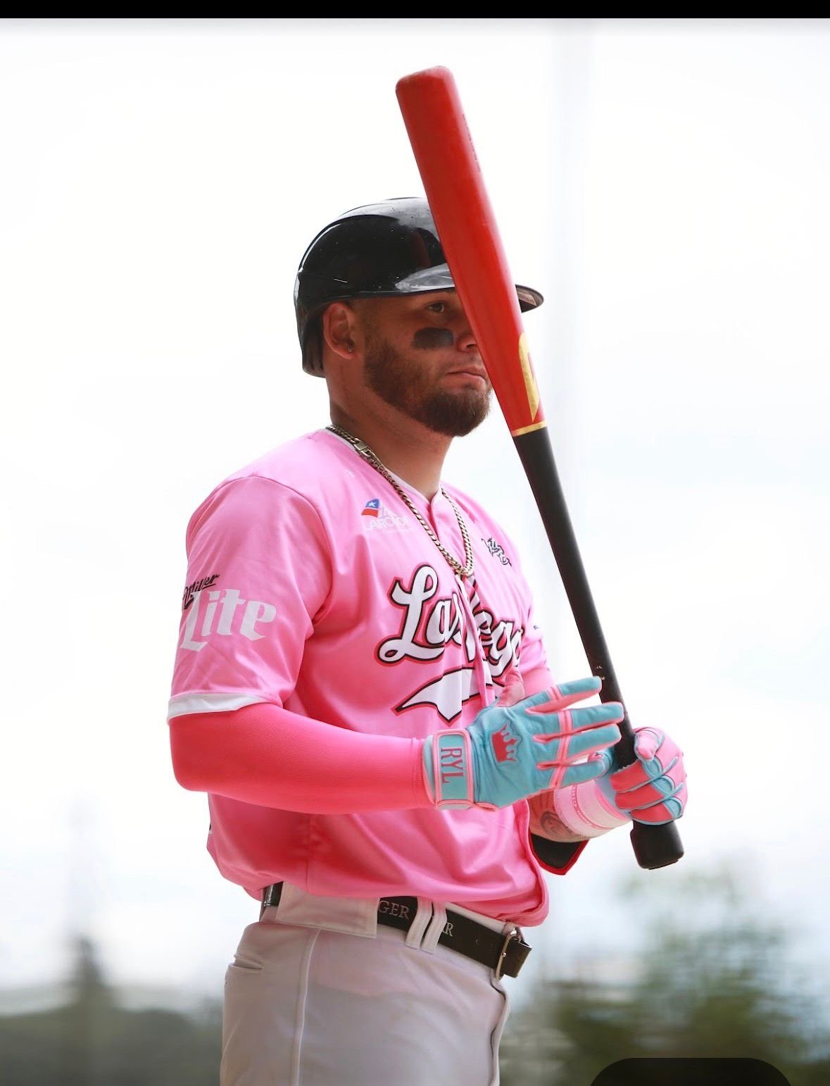 Royal Grip Short Cuff - Pink/Sky Blue Reverse - Image 2