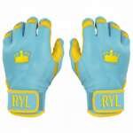Batting Glove Single Strap - Sky Blue/Yellow