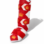 Royal Dual Ankle Guard - Red/White/Gold - Elite Leather
