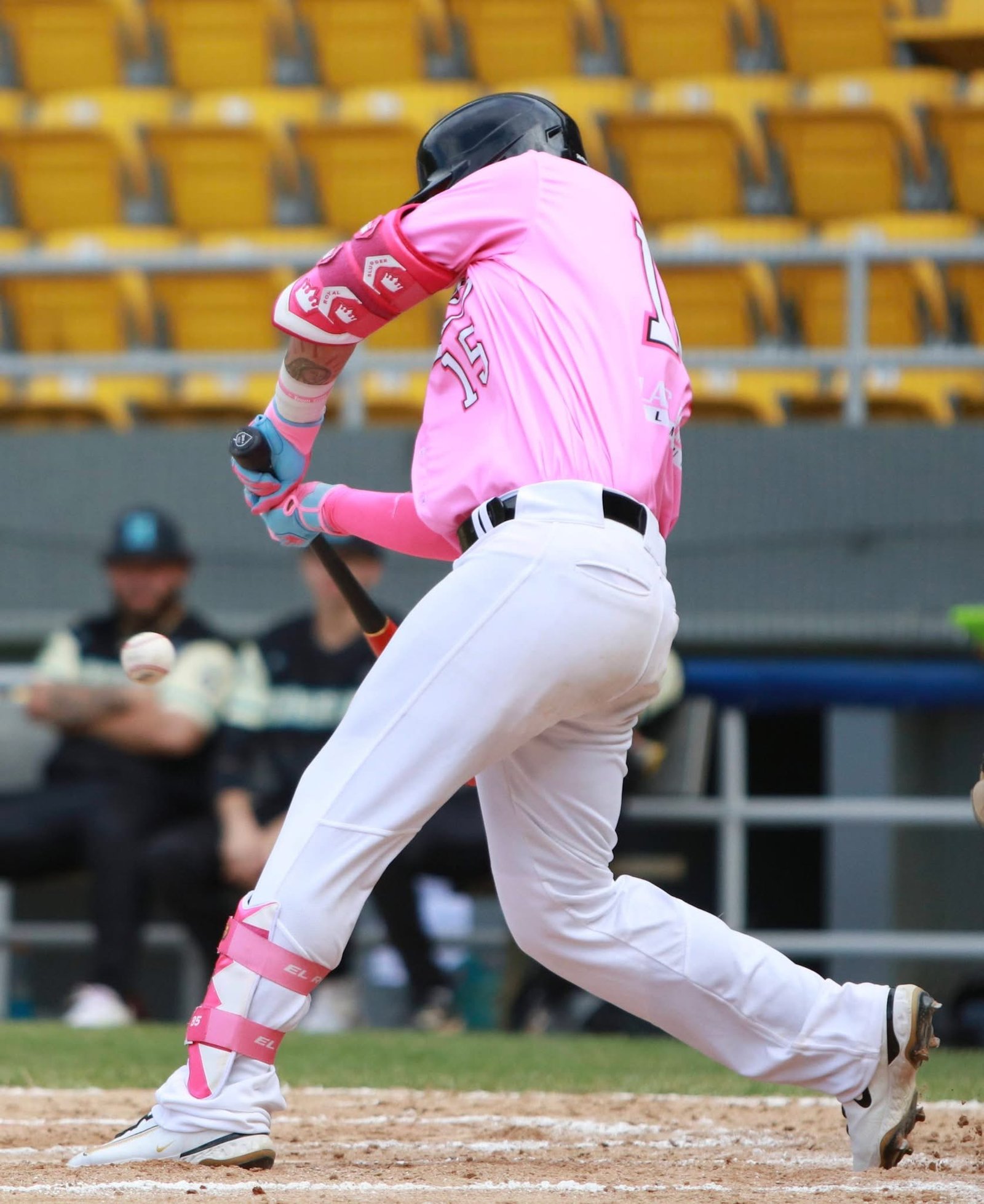 Royal Lock Elbow Guard - Deep Pink/White - Elite Leather - Image 2