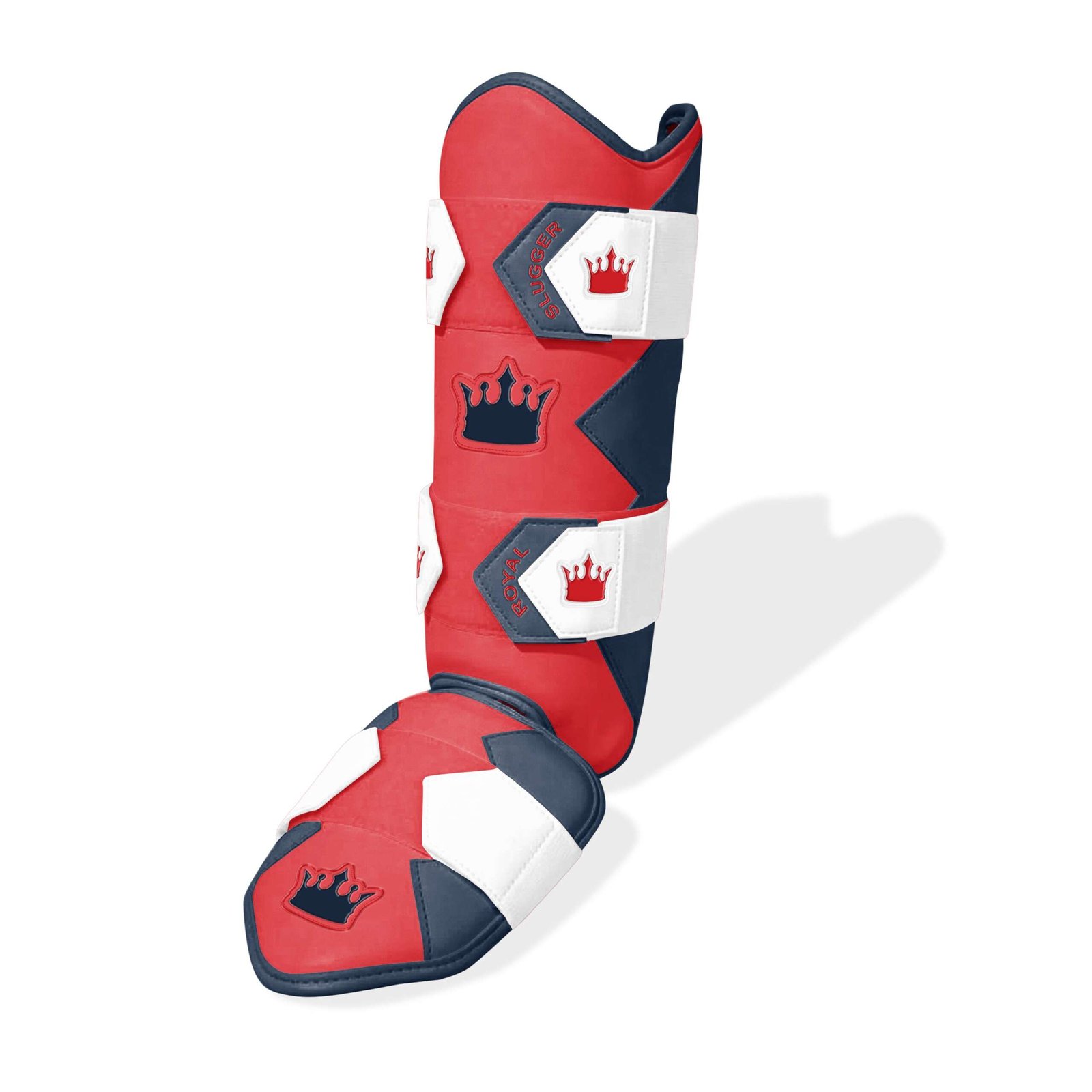 Royal Dual Ankle Guard - Red/Navy Blue/White - Elite Leather