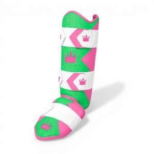 Limited Edition Royal Dual Ankle Guard - Green/Hot Pink/White - Elite Leather