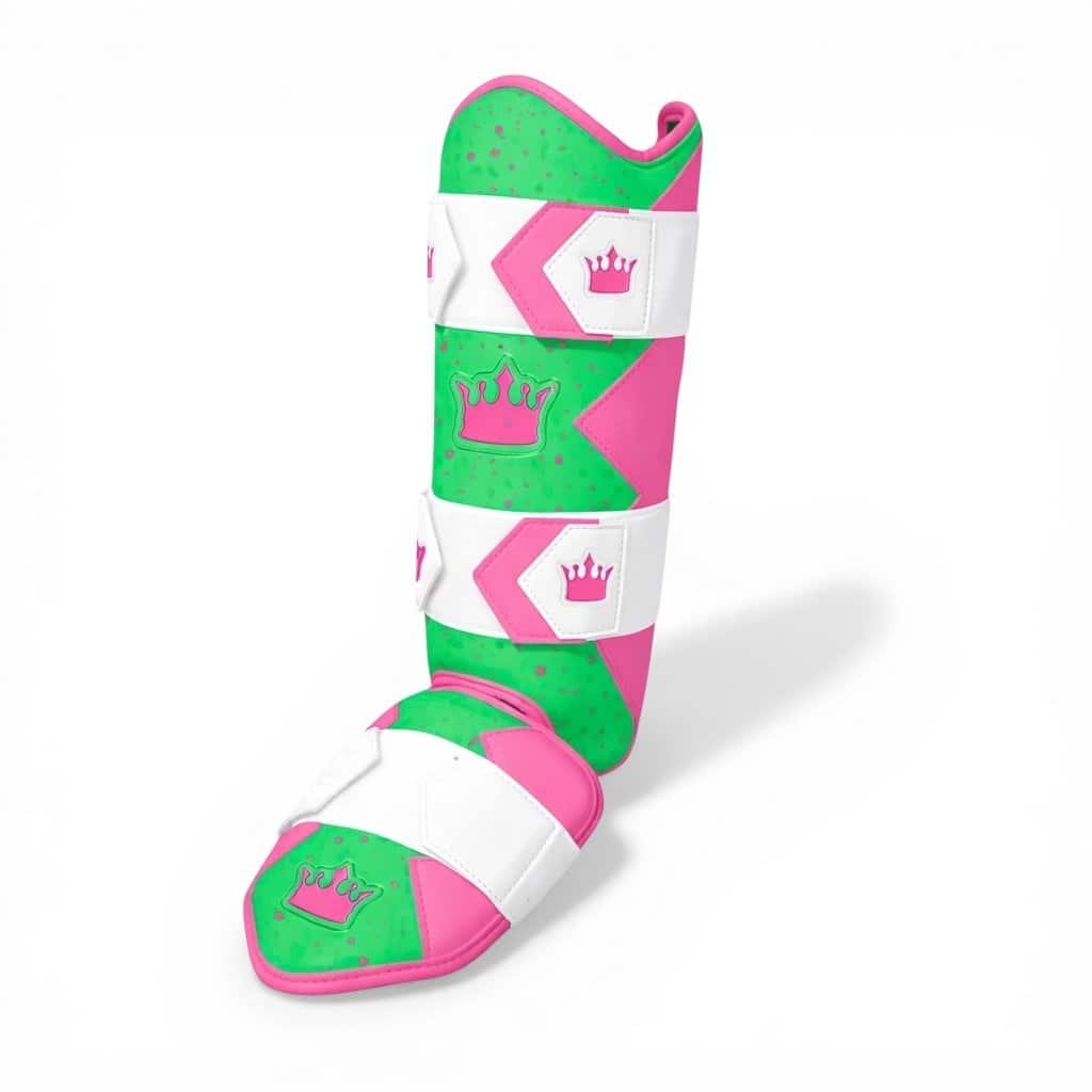 Limited Edition Royal Dual Ankle Guard - Green/Hot Pink/White - Elite Leather