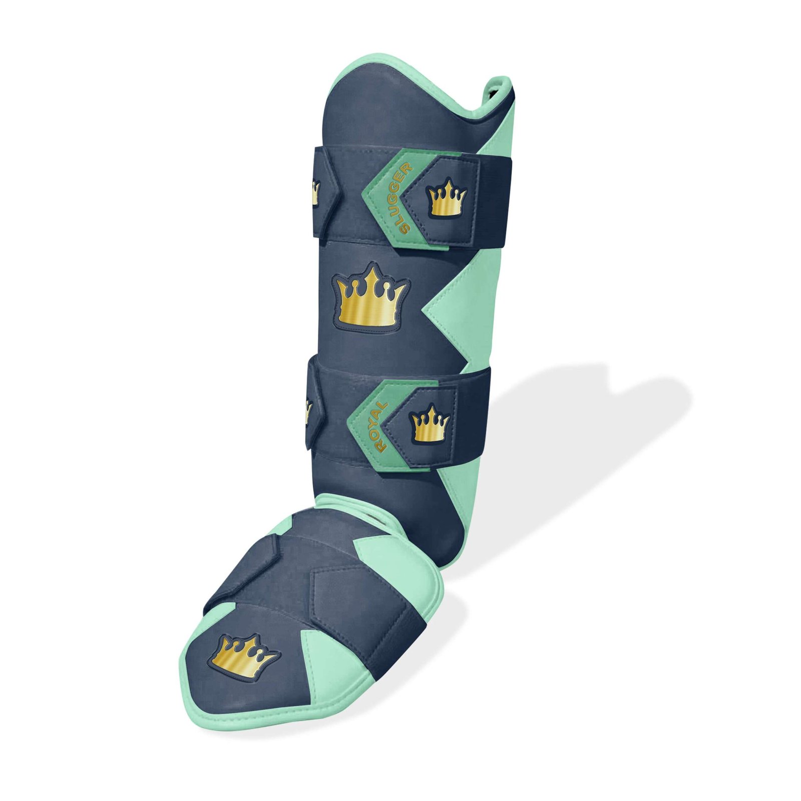 Royal Dual Ankle Guard - Navy Blue/Mint Green/Gold - Elite Leather