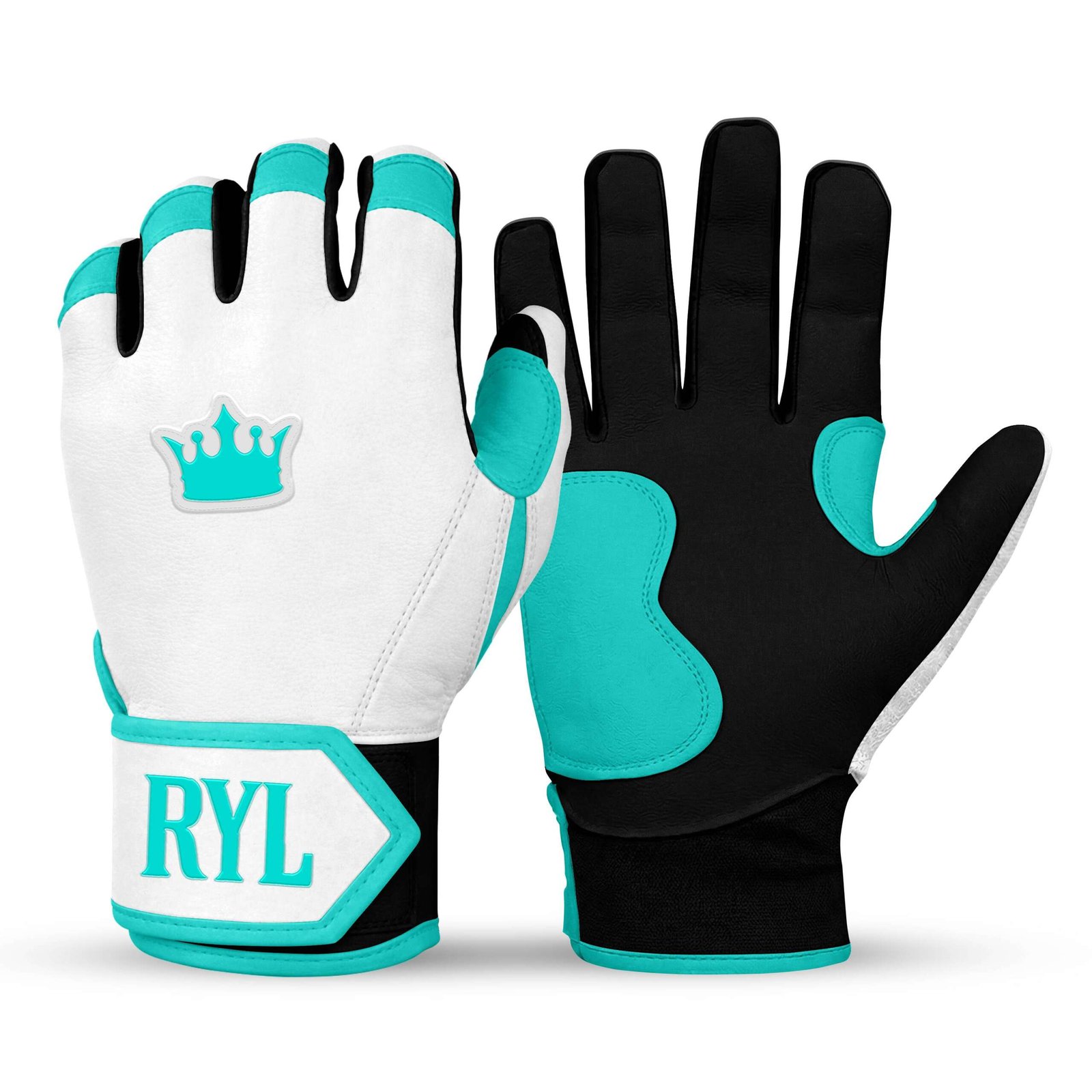 Royal Grip Short Cuff - White/Teal Blue
