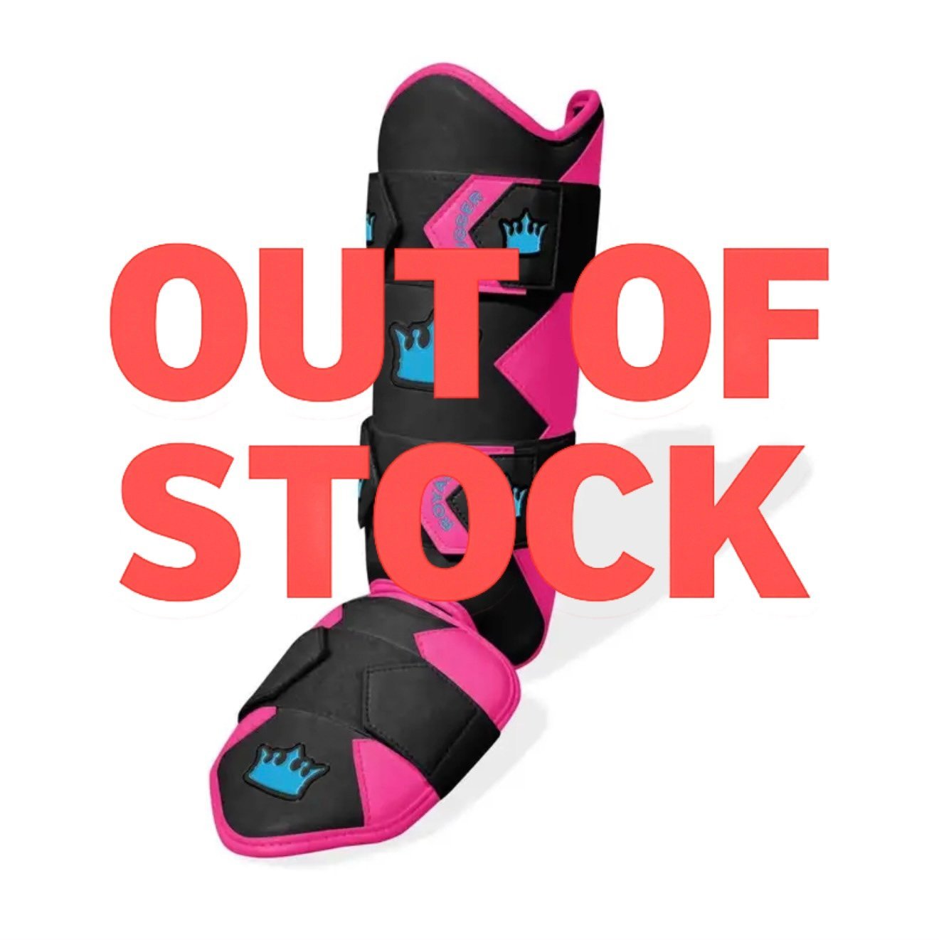Royal Legacy Dual Ankle Leg Guard - Black/Deep Pink/Sky Blue - Elite Leather