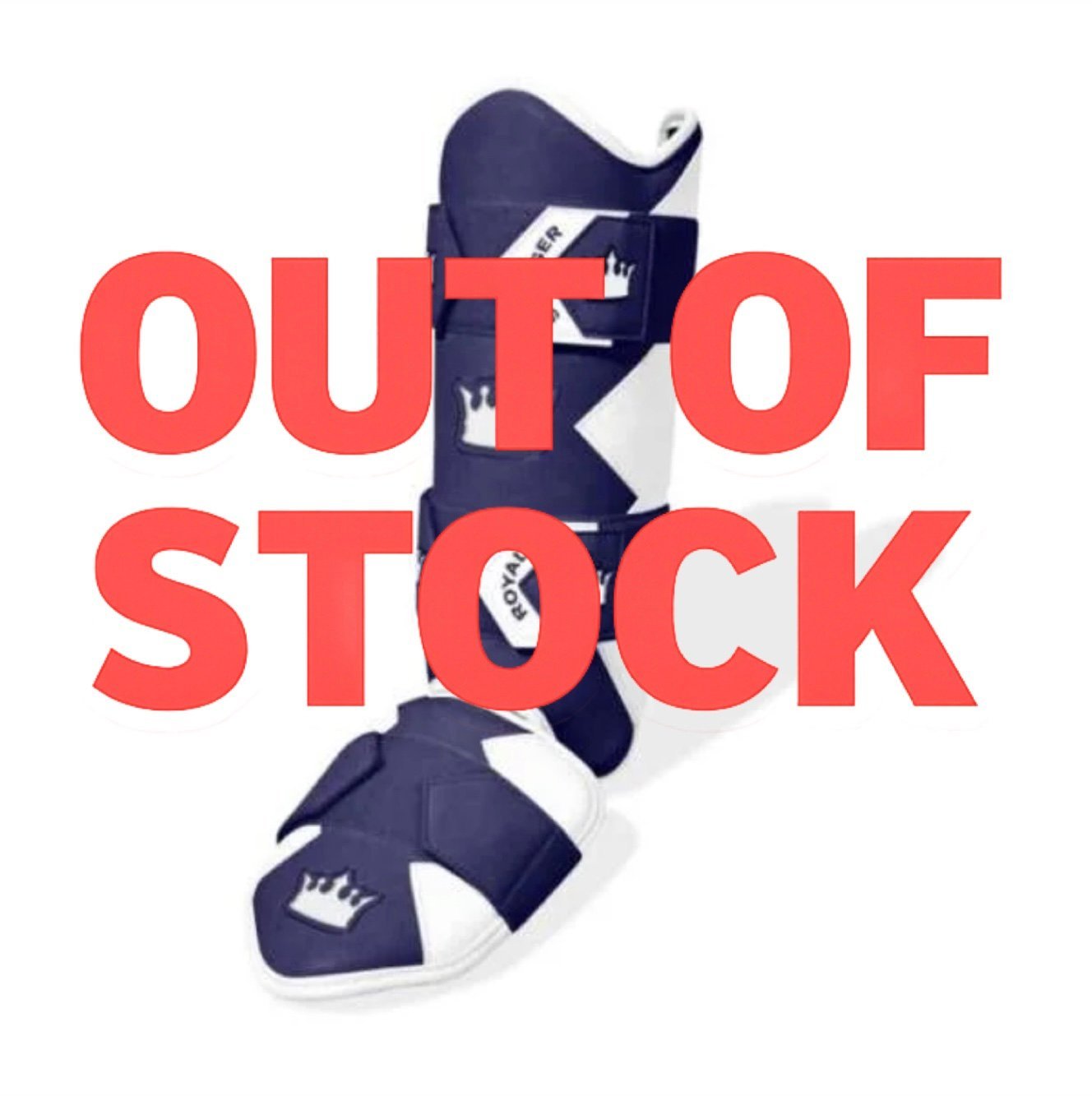 Royal Legacy Dual Ankle Leg Guard - Navy Blue/White - Elite Leather