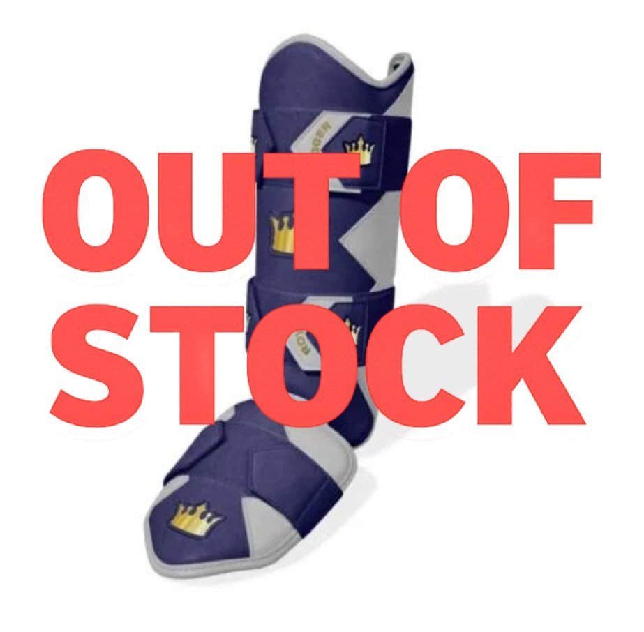 Royal Legacy Dual Ankle Leg Guard - Navy Blue/Grey/Gold - Elite Leather
