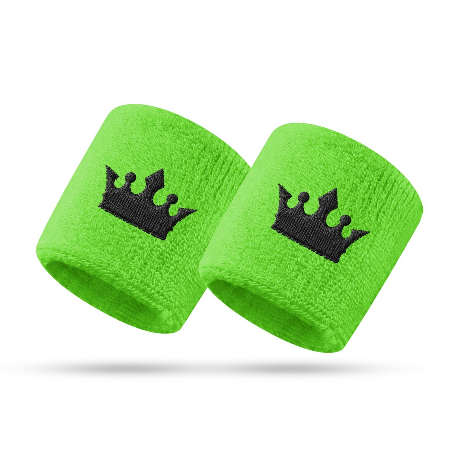 Royal Wrist Bands Neon Green/Black (PAIR)