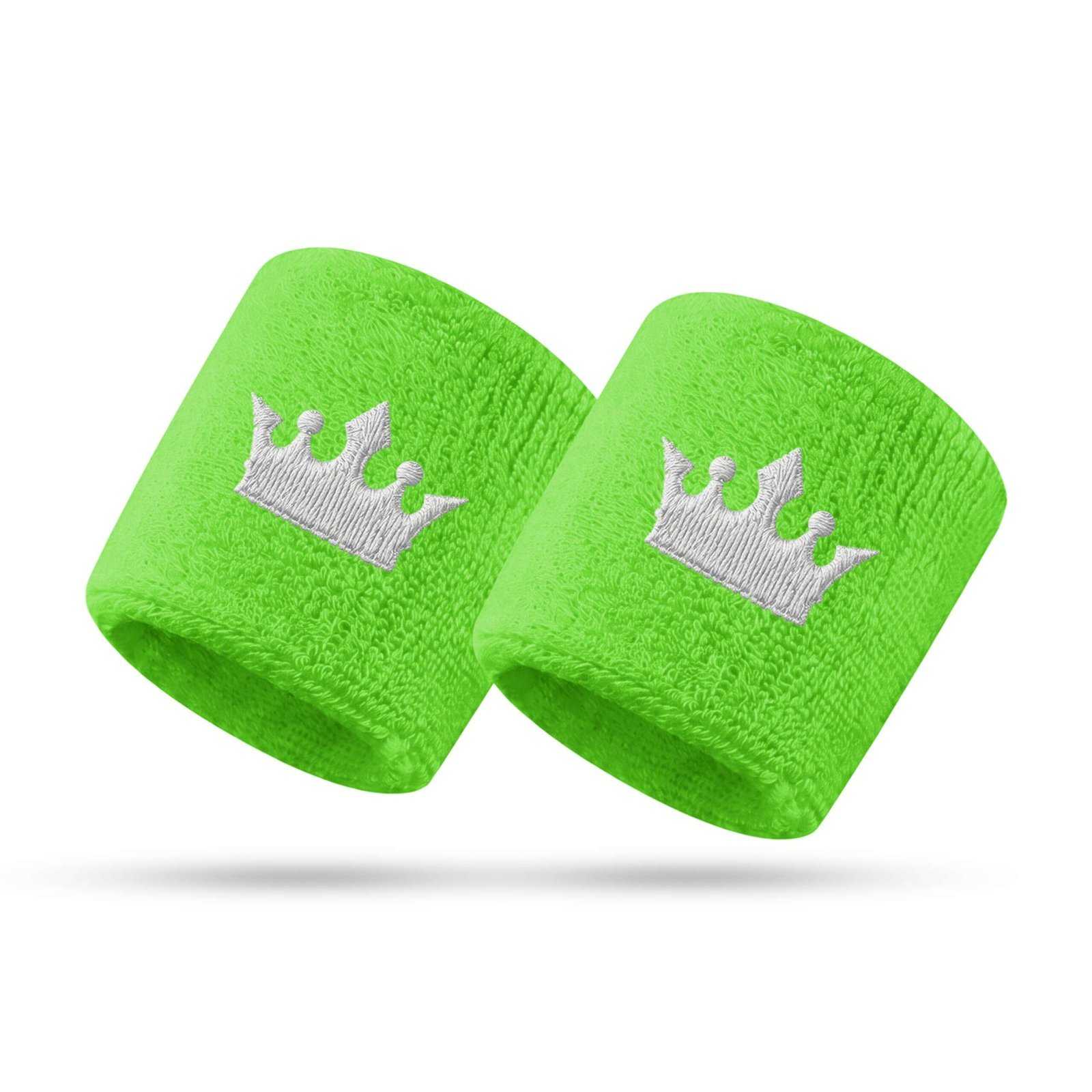 Royal Wrist Bands Neon Green/White (PAIR)