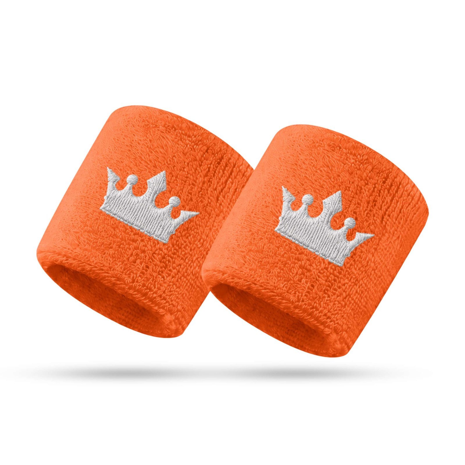 Royal Wrist Bands Orange/White (PAIR)
