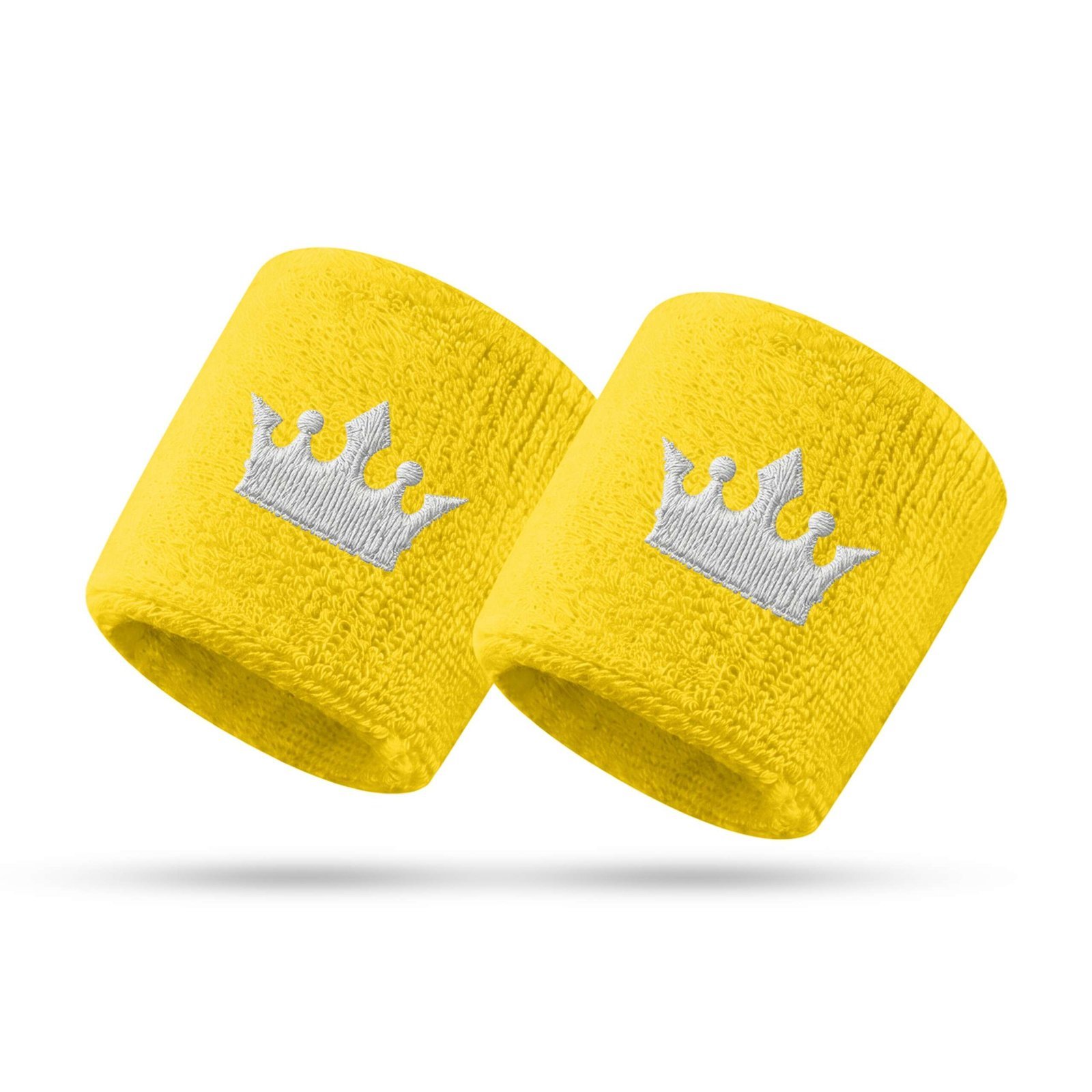 Royal Wrist Bands Yellow/White (PAIR)