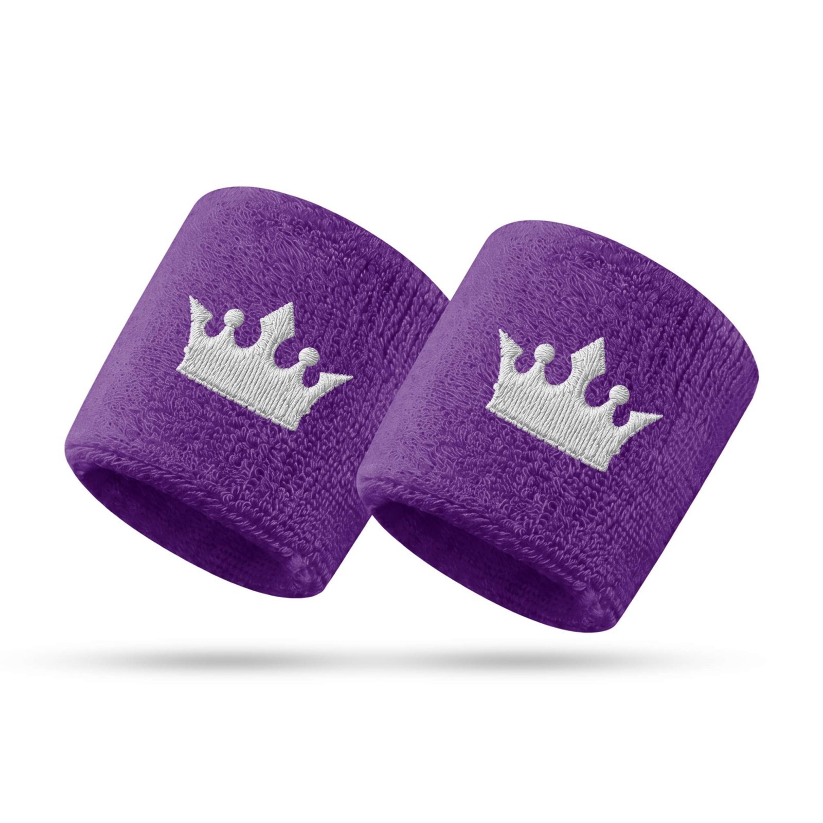 Royal Wrist Bands Dark Purple/White (PAIR)