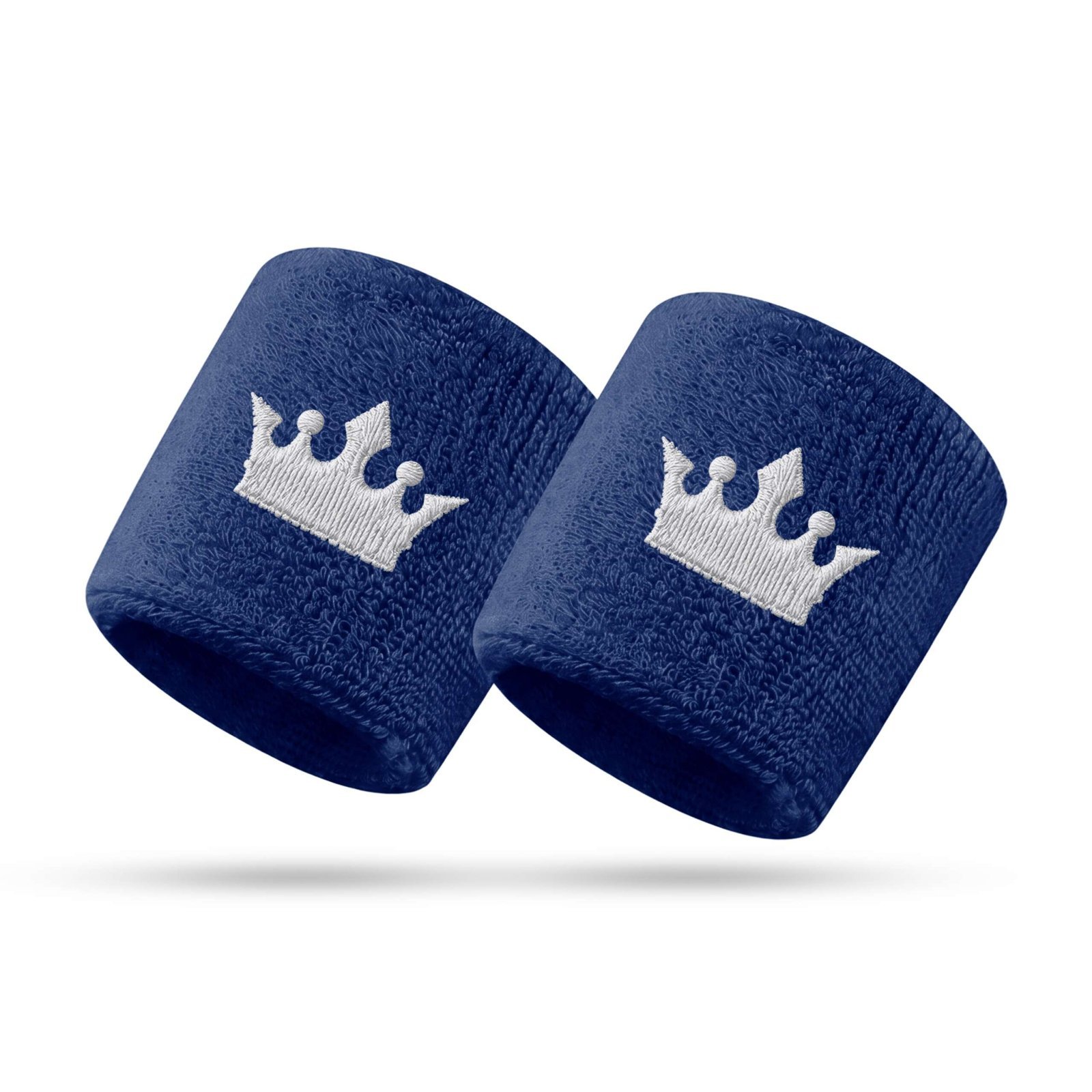 Royal Wrist Bands Navy Blue/White (PAIR)